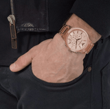 Buy Shop Emporio Armani Classic Rose Gold Chronograph Steel Strap Watch For Men - AR2452 USA Online
