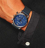 Buy Shop Emporio Armani Luigi Chronograph Blue Dial Black Leather Strap Watch For Men - AR1736 USA Online