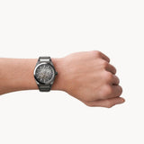 Buy Shop Fossil Everett Automatic Skeleton Grey Dial Grey Steel Strap Watch for Men - ME3206 USA Online