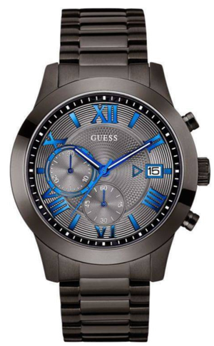 Buy Shop Guess Atlas Quartz Grey Dial Grey Steel Strap Watch For Men - W0668G2 USA Online