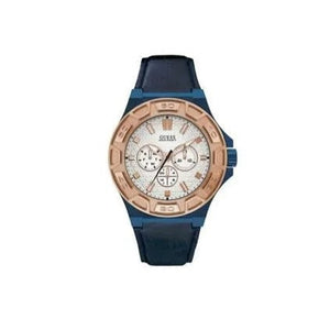 Buy Shop Guess Force Multi Function White Dial Blue Leather Strap Watch For Men - W0674G7 USA Online