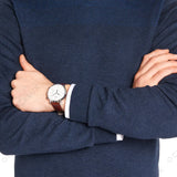 Buy Shop Hugo Boss Slim Chronograph White Dial Brown Leather Strap Watch For Men - 1513263 USA Online