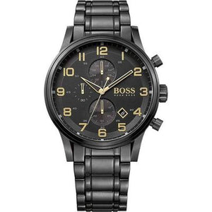 Buy Shop Hugo Boss Aeroliner Black Dial Black Steel Strap Watch for Men - 1513275 USA Online