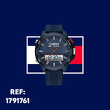 Buy Shop Tommy Hilfiger Digital Analog Blue Dial Blue Rubber Strap Watch For Men - 1791761 USA Online