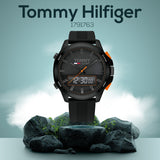 Buy Shop Tommy Hilfiger Jeans Analog Black Dial Black Silicone Strap Watch For Men - 1791763 USA Online