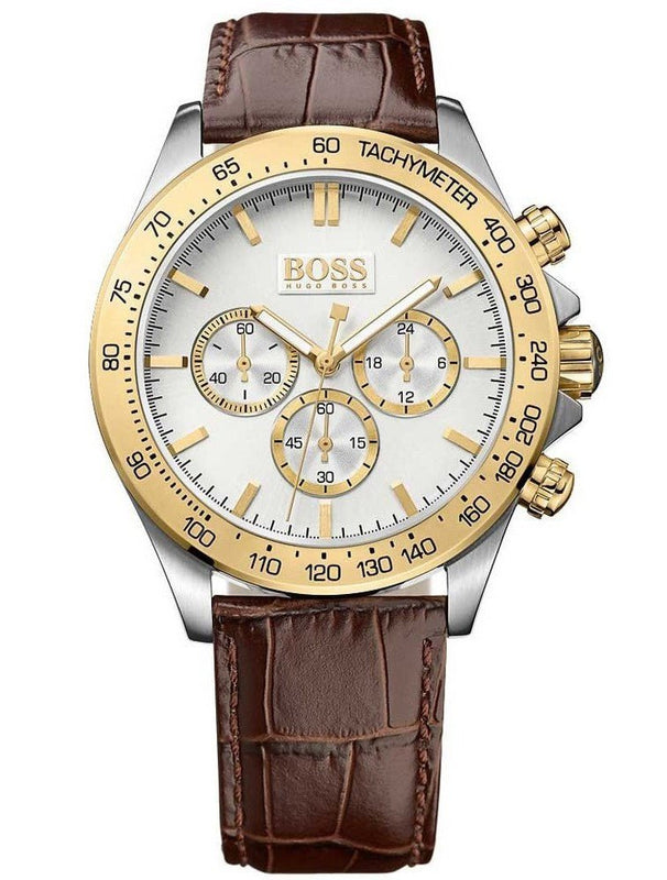 Buy Shop Hugo Boss Ikon White Dial Brown Leather Strap Watch for Men - 1513174 USA Online