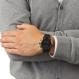 Buy Shop Hugo Boss Blackout Chronograph Black Dial Black Leather Strap Watch For Men - HB1512567 USA Online