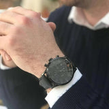 Buy Shop Hugo Boss Blackout Chronograph Black Dial Black Leather Strap Watch For Men - HB1512567 USA Online