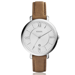 Buy Shop Fossil Jacqueline White Dial Brown Leather Strap Watch for Women - ES3708 USA Online