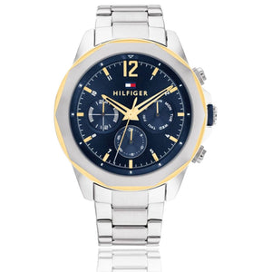 Buy Shop Tommy Hilfiger Lars Chronograph Blue Dial Silver Steel Strap Watch For Men - 1792059 USA Online