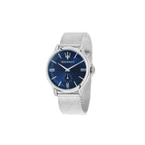 Buy Shop Maserati Epoca Blue Dial Silver Mesh Bracelet Watch For Men - R8853118006 USA Online
