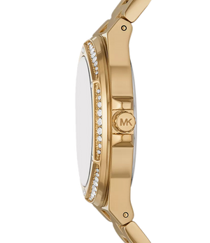 Buy Shop Michael Kors Lennox Gold Dial Gold Steel Strap Watch For Women - MK1062 USA Online
