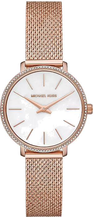 Buy Shop Michael Kors Pyper Quartz Mother of Pearl White Dial Rose Gold Mesh Strap Watch For Women - MK4588 USA Online
