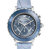 Swarovski Octea Lux Chrono Blue Dial Blue Leather Strap Watch for Women - 5580600