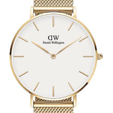 Buy Shop Daniel Wellington Classic Petite Evergold White Dial Gold Mesh Bracelet Watch For Women - DW00100350 USA Online