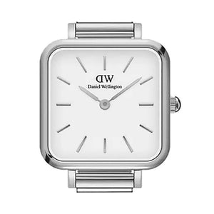 Buy Shop Daniel Wellington Quadro Studio White Dial Silver Mesh Bracelet Watch For Women - DW00100521 USA Online