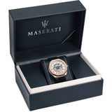Buy Shop Maserati Stile Automatic Limited Edition White Dial Blue Leather Strap Watch For Men - R8821142001 USA Online