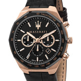 Buy Shop Maserati Stile Black Matte Dial Black Leather Strap Watch For Men - R8871642001 USA Online