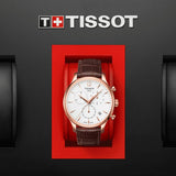 Buy Shop Tissot T Classic Tradition Chronograph White Dial Brown Leather Strap Watch For Men - T063.617.36.037.00 USA Online