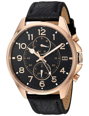 Buy Shop Tommy Hilfiger Dean Chronograph Quartz Black Dial Black Leather Strap Watch for Men - 1791273 USA Online