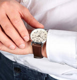 Buy Shop Hugo Boss Attitude White Dial Brown Leather Strap Watch for Men - 1513609 USA Online