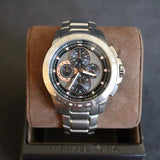Buy Shop Michael Kors Ryker Chronograph Black Dial Silver Steel Strap Watch For Men - MK8528 USA Online