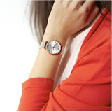 Buy Shop Emporio Armani Gianni T Bar Silver Dial Rose Gold Mesh Bracelet Watch For Women - AR1956 USA Online