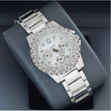 Buy Shop Guess Dazzler Diamonds Silver Dial Silver Steel Strap Watch for Women - W0335L1 USA Online
