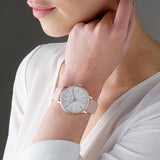 Buy Shop Michael Kors Pyper Quartz White Dial Pink Leather Strap Watch For Women - MK2741 USA Online