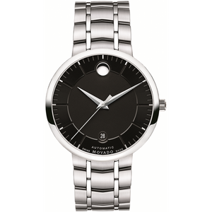 Buy Shop Movado 1881 Automatic Black Dial Silver Steel Strap Watch for Men - 606914 USA Online