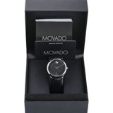 Buy Shop Movado 1881 Automatic Black Dial Black Leather Strap Watch for Men - 606873 USA Online