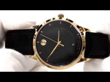 Buy Shop Movado 1881 Automatic Black Dial Black Leather Strap Watch For Men - 606875 USA Online