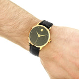 Buy Shop Movado 1881 Automatic Black Dial Black Leather Strap Watch For Men - 606875 USA Online