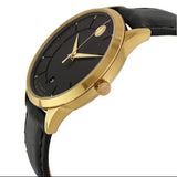 Buy Shop Movado 1881 Automatic Black Dial Black Leather Strap Watch For Men - 606875 USA Online