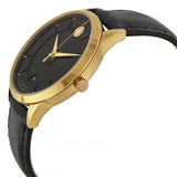 Buy Shop Movado 1881 Automatic Black Dial Black Leather Strap Watch For Men - 606875 USA Online