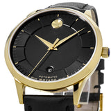 Buy Shop Movado 1881 Automatic Black Dial Black Leather Strap Watch For Men - 606875 USA Online