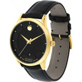 Buy Shop Movado 1881 Automatic Black Dial Black Leather Strap Watch For Men - 606875 USA Online