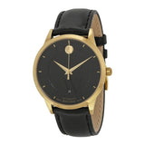 Buy Shop Movado 1881 Automatic Black Dial Black Leather Strap Watch For Men - 606875 USA Online