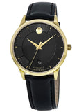 Buy Shop Movado 1881 Automatic Black Dial Black Leather Strap Watch For Men - 606875 USA Online