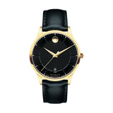 Buy Shop Movado 1881 Automatic Black Dial Black Leather Strap Watch For Men - 606875 USA Online