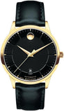 Buy Shop Movado 1881 Automatic Black Dial Black Leather Strap Watch For Men - 606875 USA Online