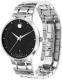 Buy Shop Movado 1881 Automatic Black Dial Silver Steel Strap Watch for Men - 606914 USA Online