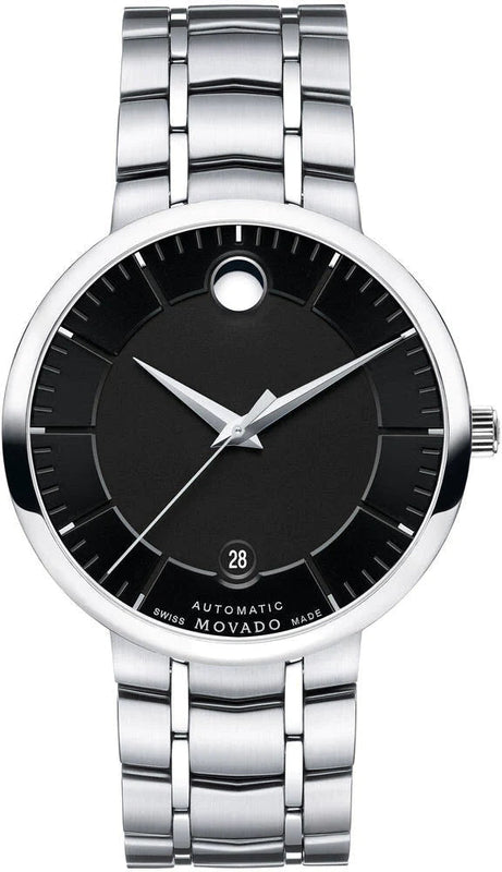 Buy Shop Movado 1881 Automatic Black Dial Silver Steel Strap Watch for Men - 606914 USA Online