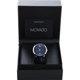 Buy Shop Movado 1881 Automatic Blue Dial Black Leather Strap Watch For Men - 606874 USA Online