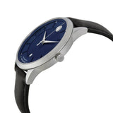 Buy Shop Movado 1881 Automatic Blue Dial Black Leather Strap Watch For Men - 606874 USA Online