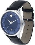 Buy Shop Movado 1881 Automatic Blue Dial Black Leather Strap Watch For Men - 606874 USA Online