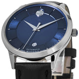 Buy Shop Movado 1881 Automatic Blue Dial Black Leather Strap Watch For Men - 606874 USA Online