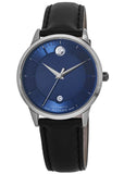 Buy Shop Movado 1881 Automatic Blue Dial Black Leather Strap Watch For Men - 606874 USA Online