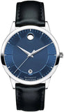 Buy Shop Movado 1881 Automatic Blue Dial Black Leather Strap Watch For Men - 606874 USA Online
