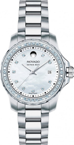 Buy Shop Movado Series 800 29mm Mother of Pearl Dial Diamond Watch For Women - 2600120 USA Online